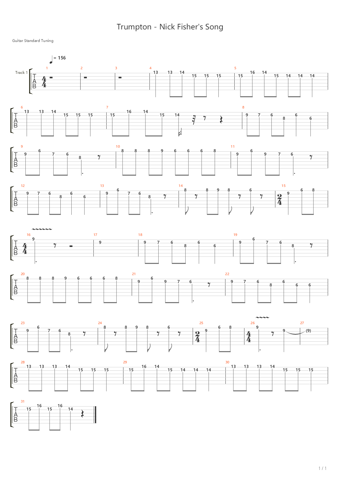 Trumpton - Nick Fishers Song吉他谱