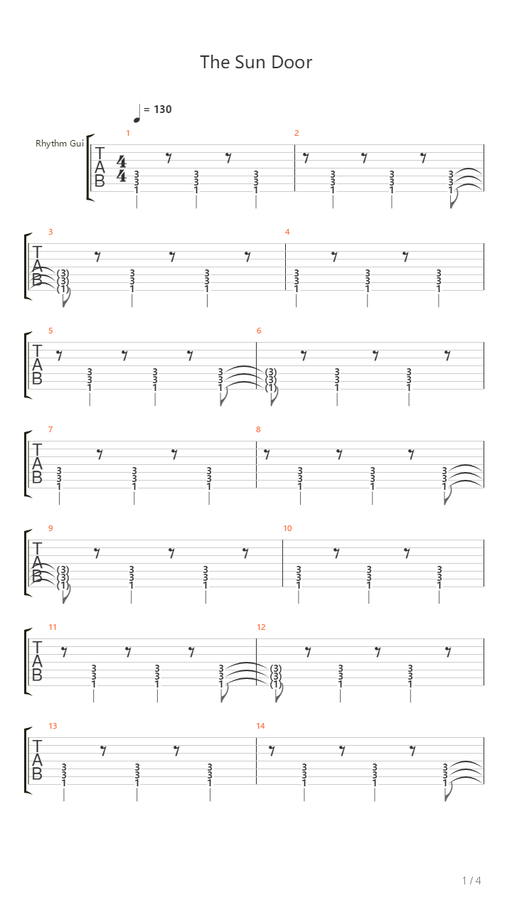 The Sun Door吉他谱