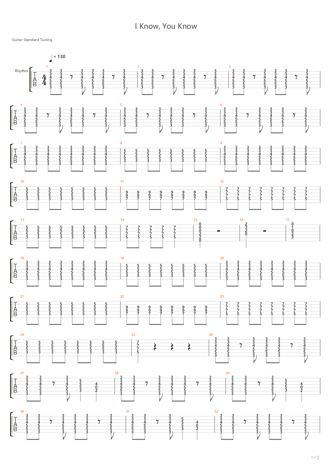 I Know You Know吉他谱