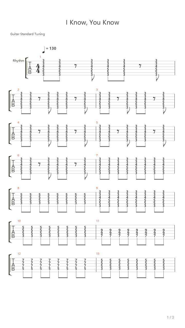 I Know You Know吉他谱
