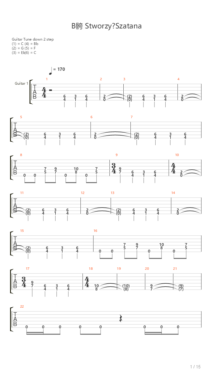 Bog Stworzyl Szatana吉他谱