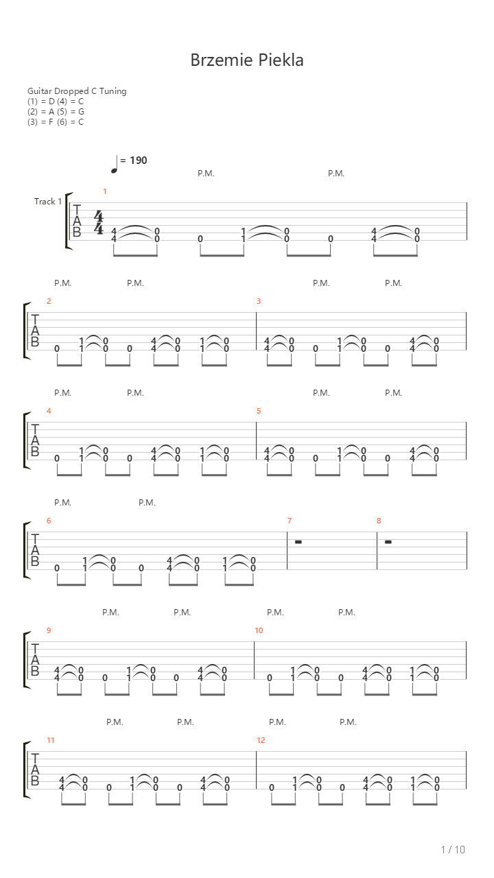 Brzemie Piekla吉他谱