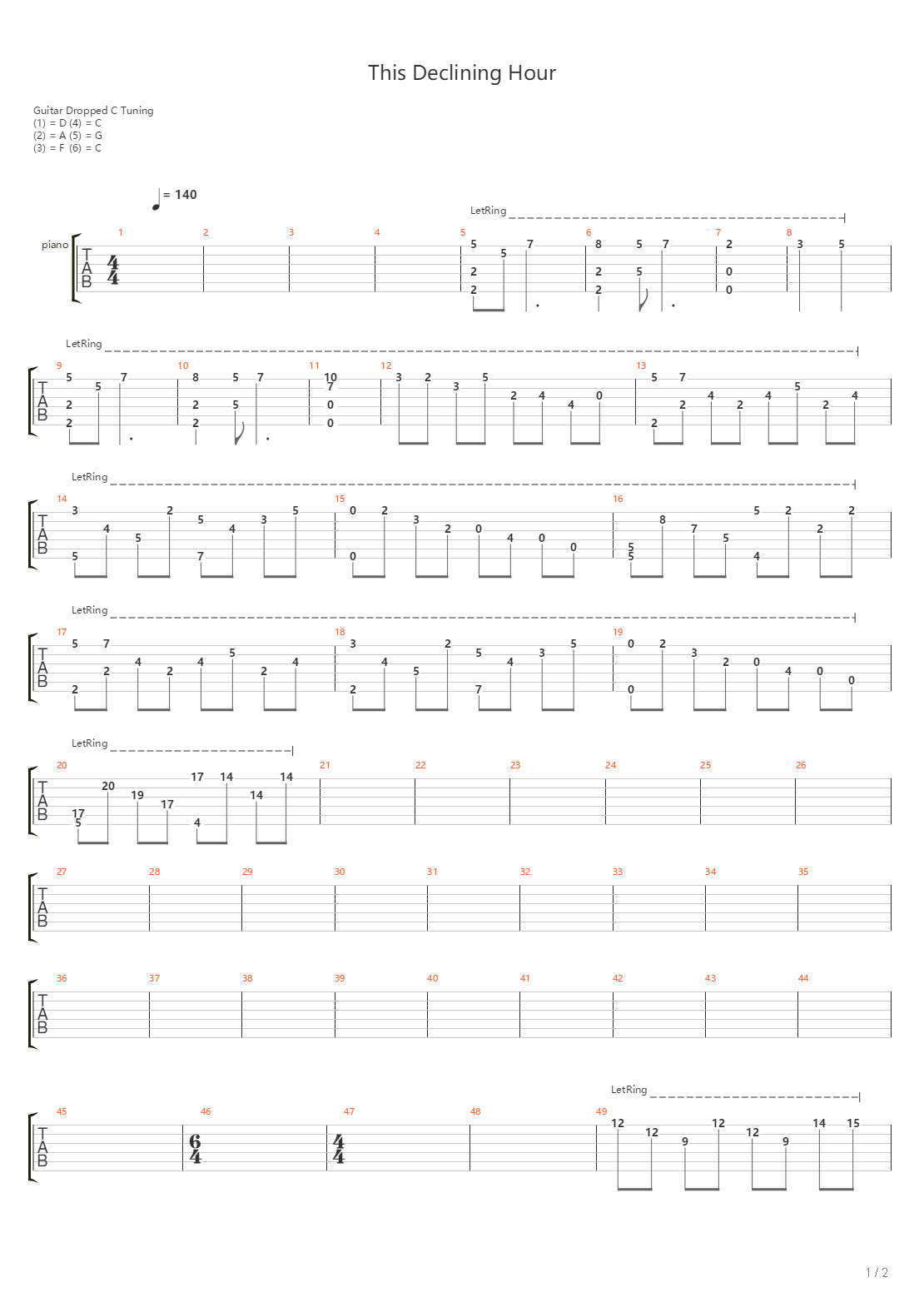 This Declining Hour吉他谱