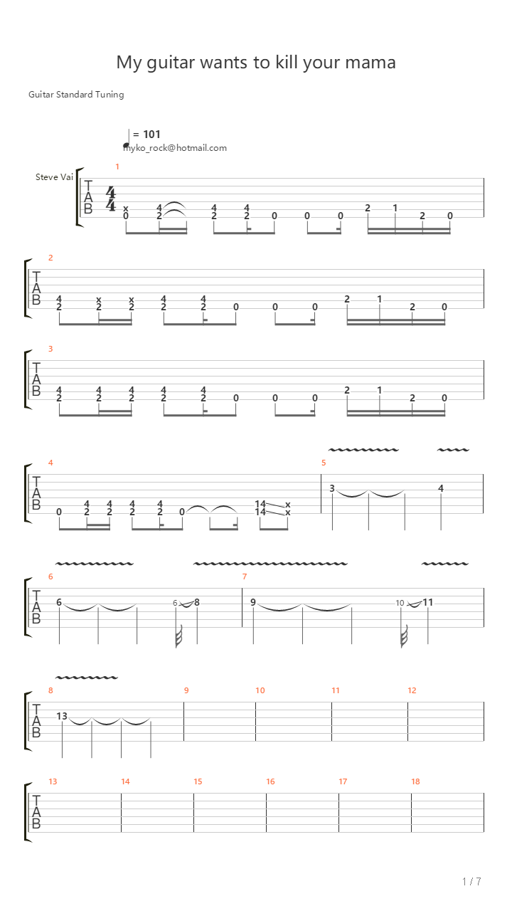 My Guitar Wants To Kill Your Mama吉他谱