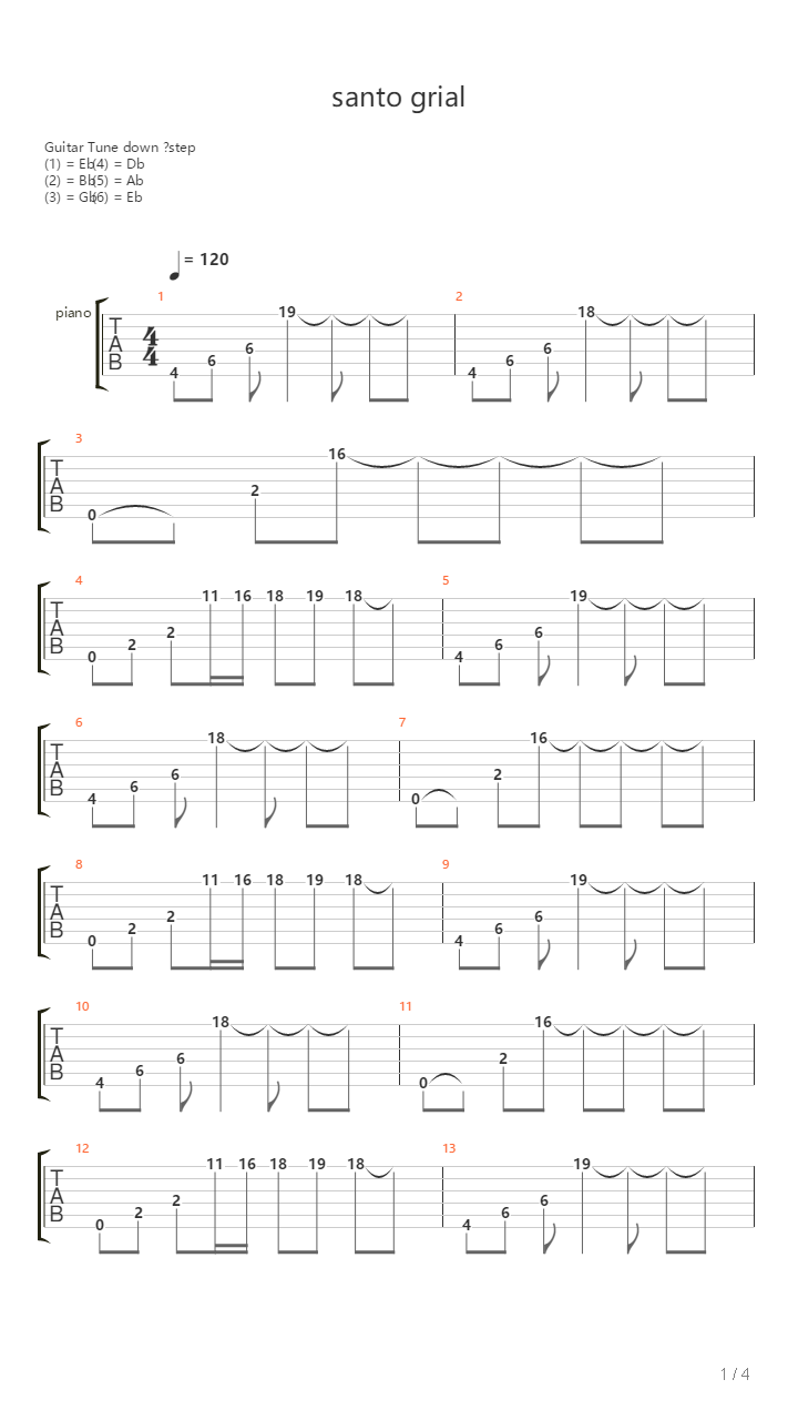 Santo Grial吉他谱
