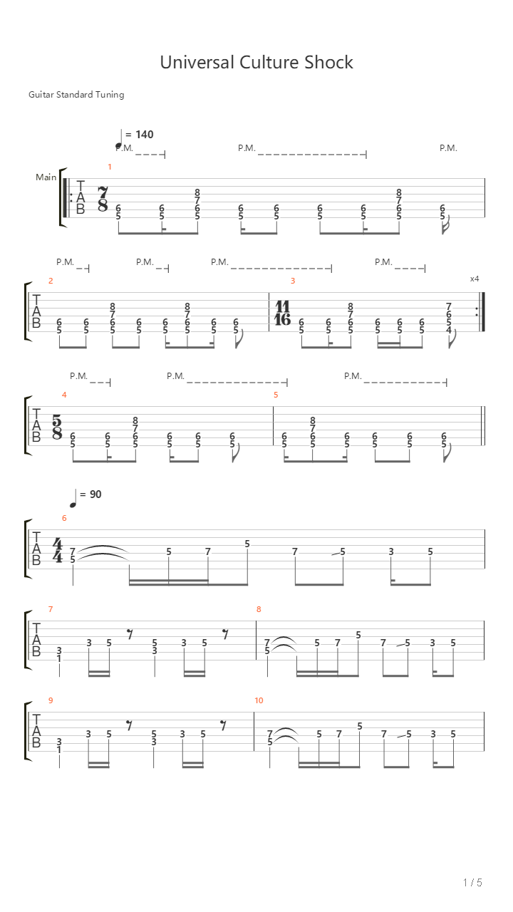 Universal Culture Shock吉他谱