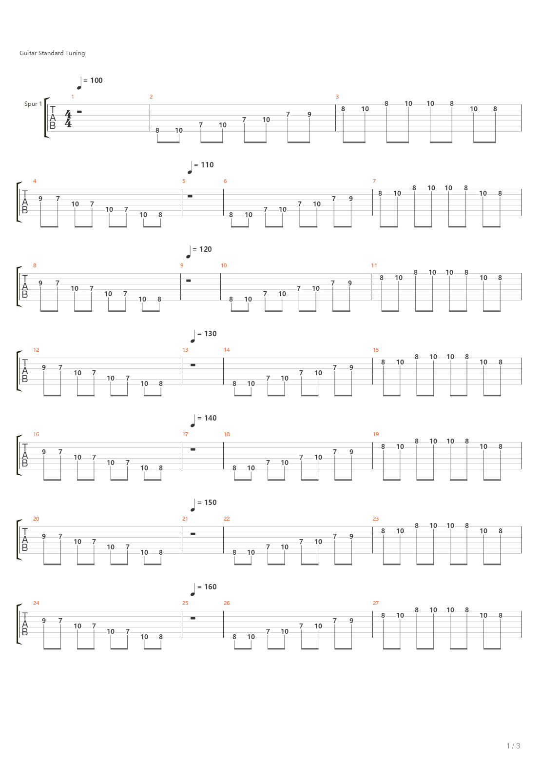 A Minor Pentatonic Position 2吉他谱