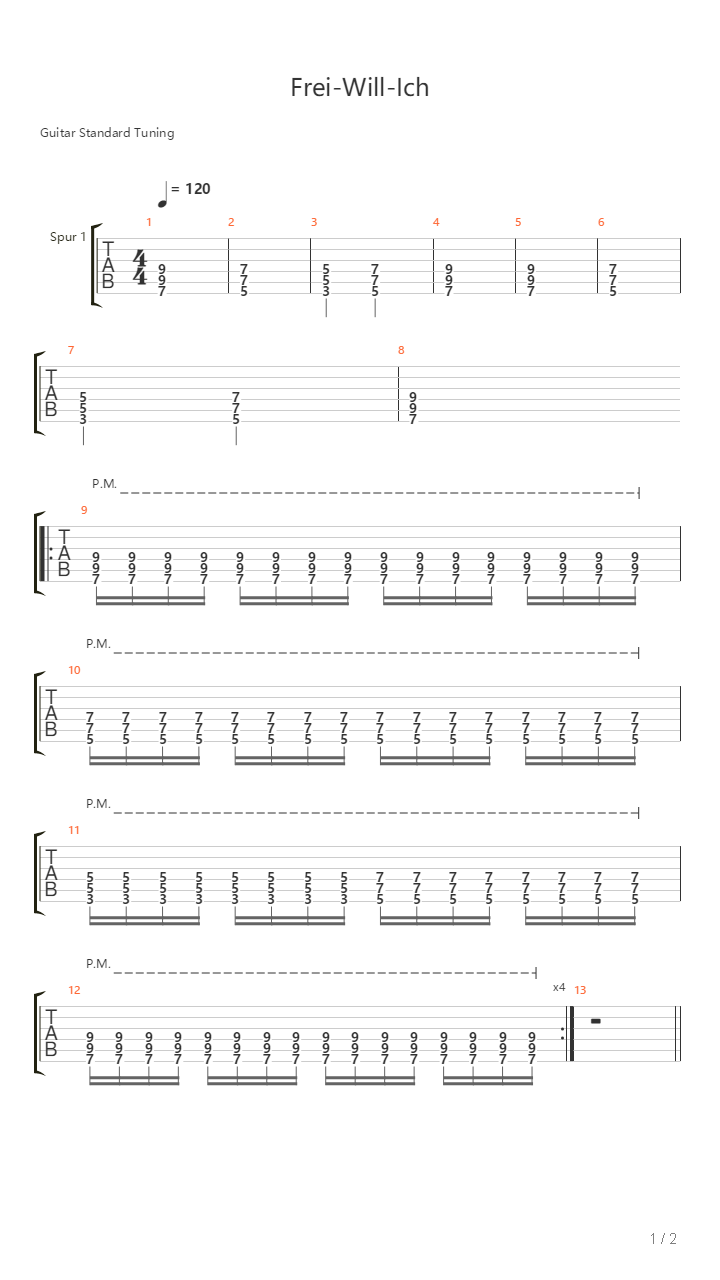 Frei-Will-Ich吉他谱