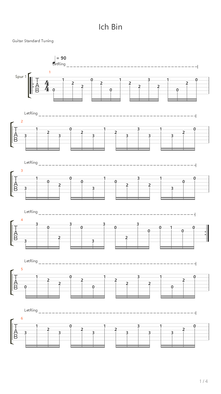 Ich Bin吉他谱
