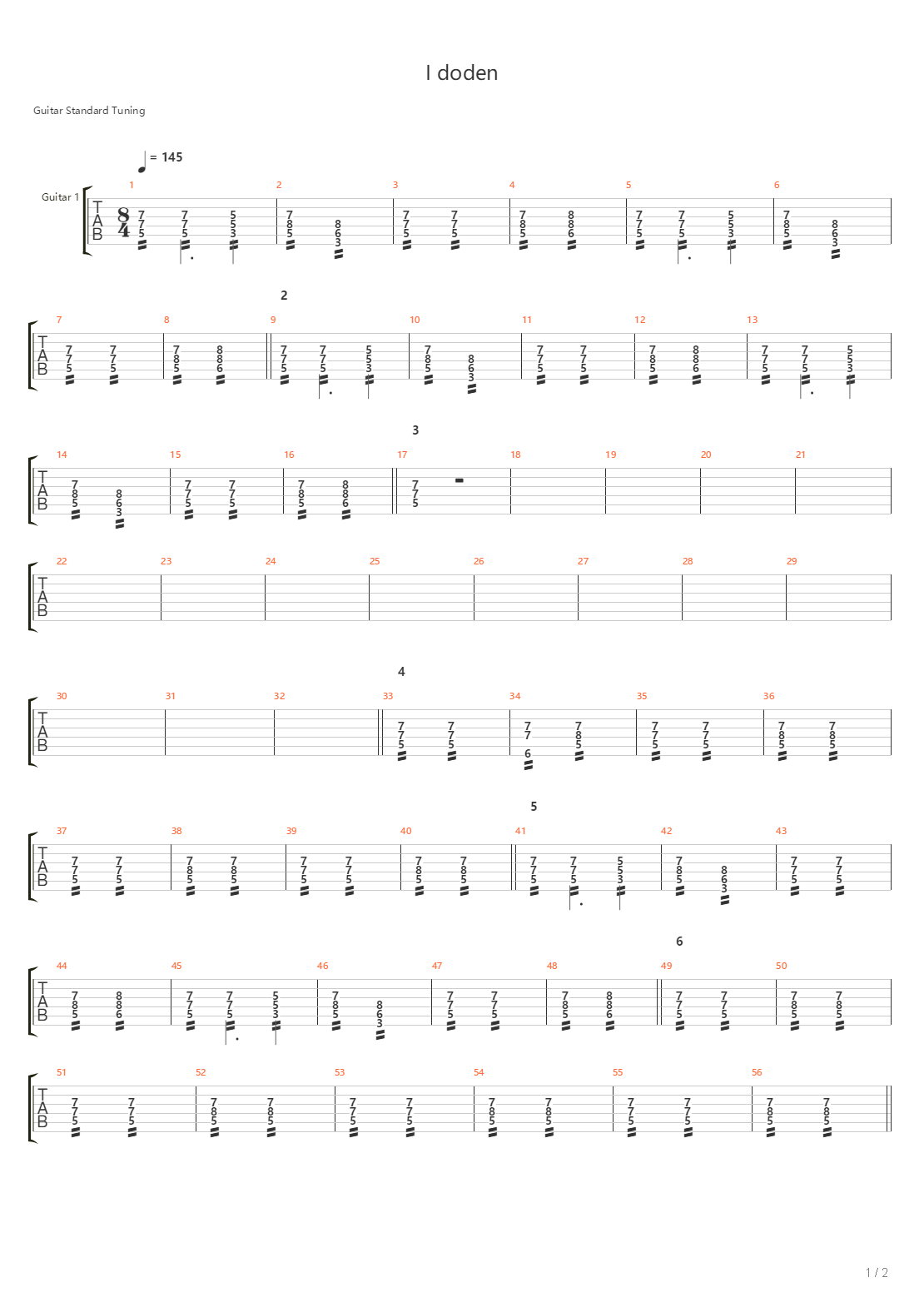 I Doden吉他谱