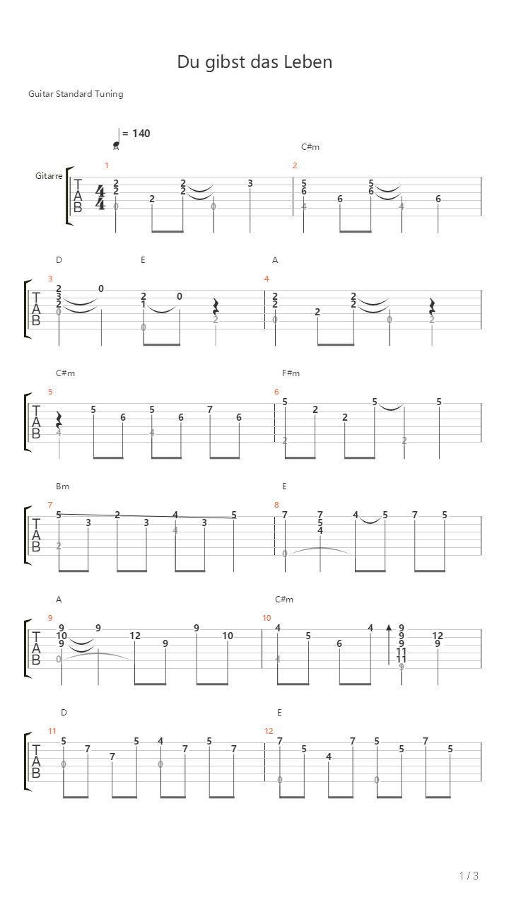 Henzepraisestrings - Du Gibst Das Leben吉他谱
