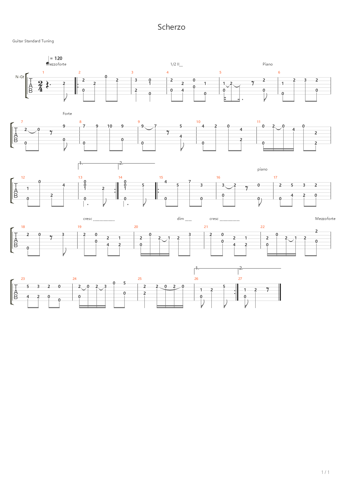 Scherzo吉他谱