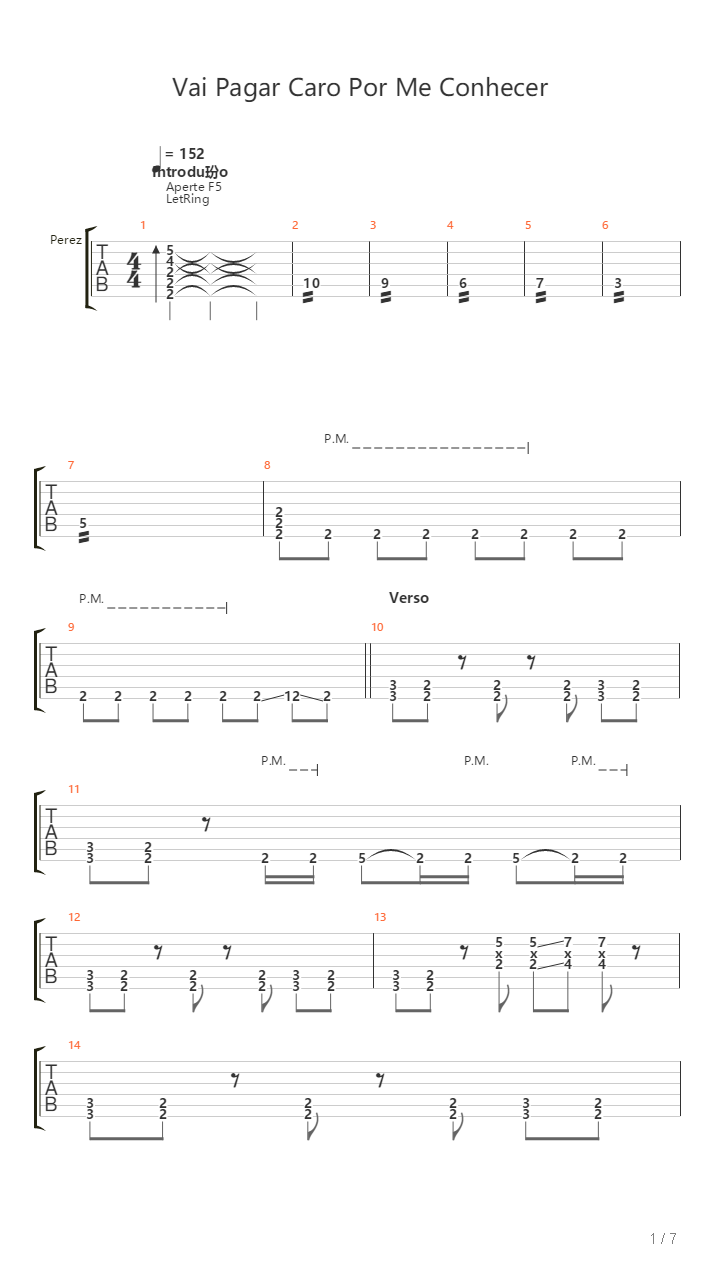 Vai Pagar Caro Por Me Conhecer吉他谱
