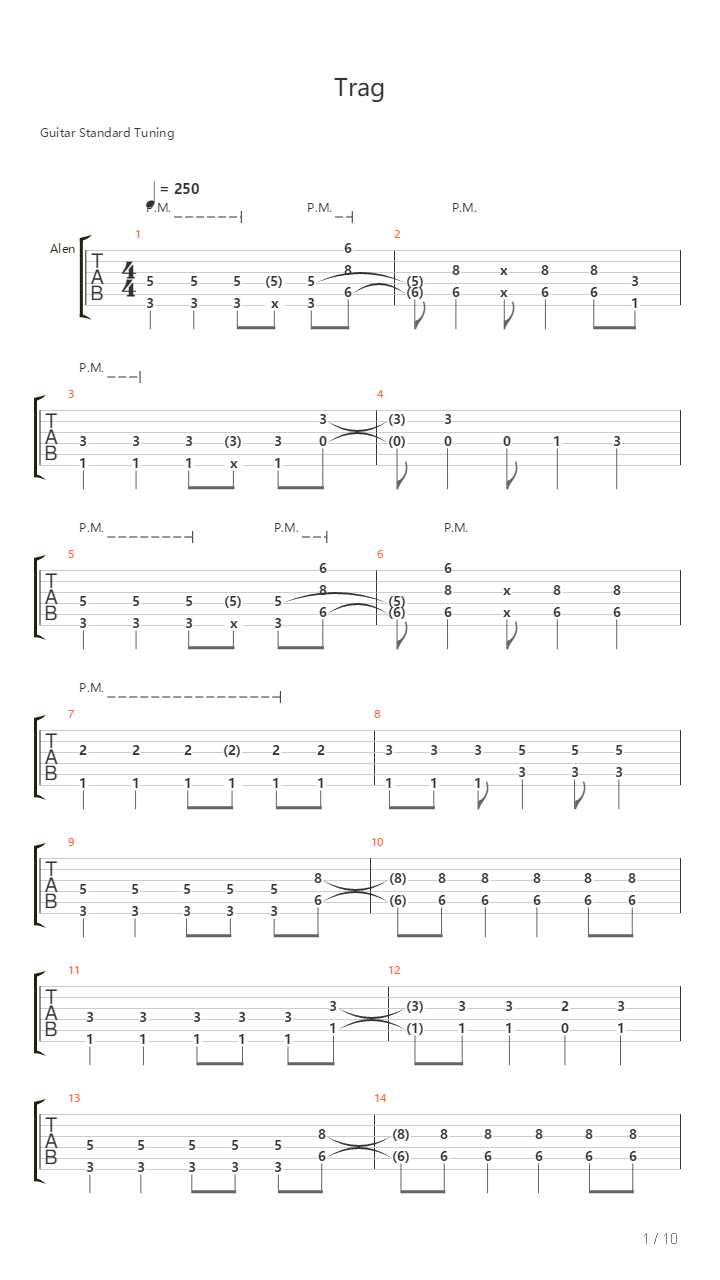 Trag吉他谱