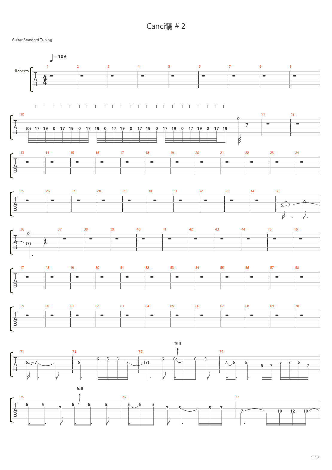 Cancion 2吉他谱