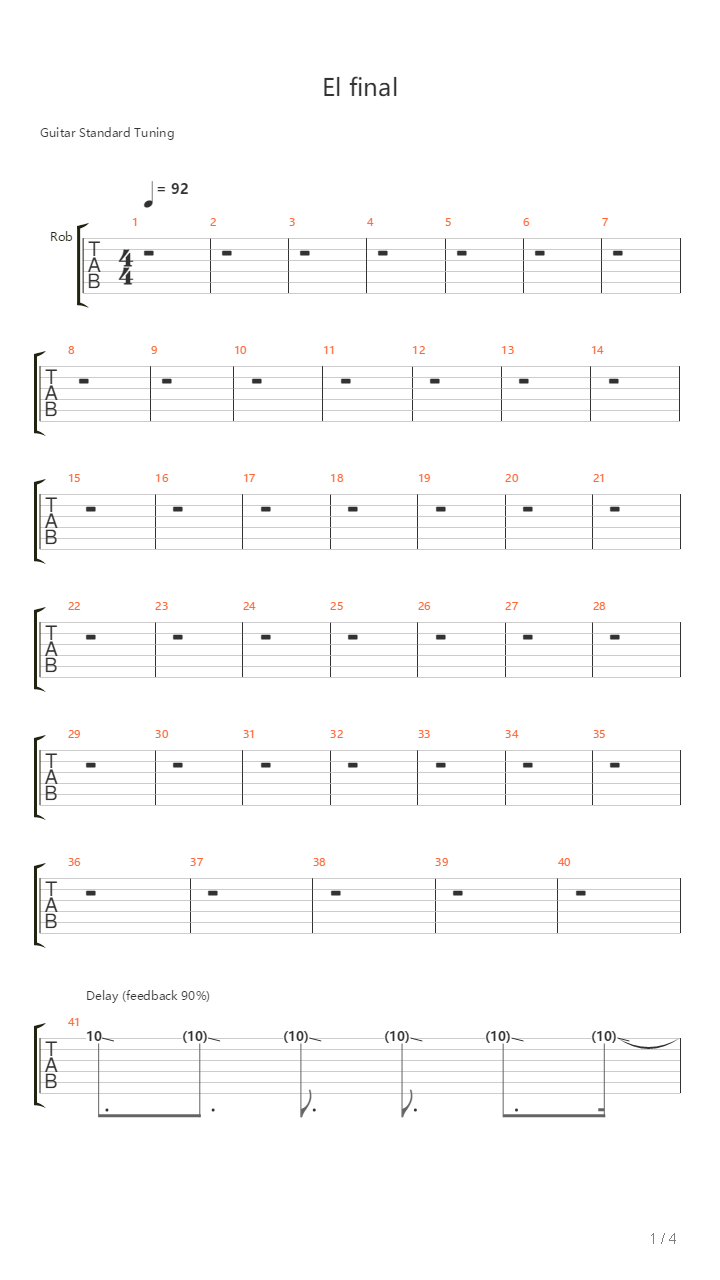 El Final吉他谱