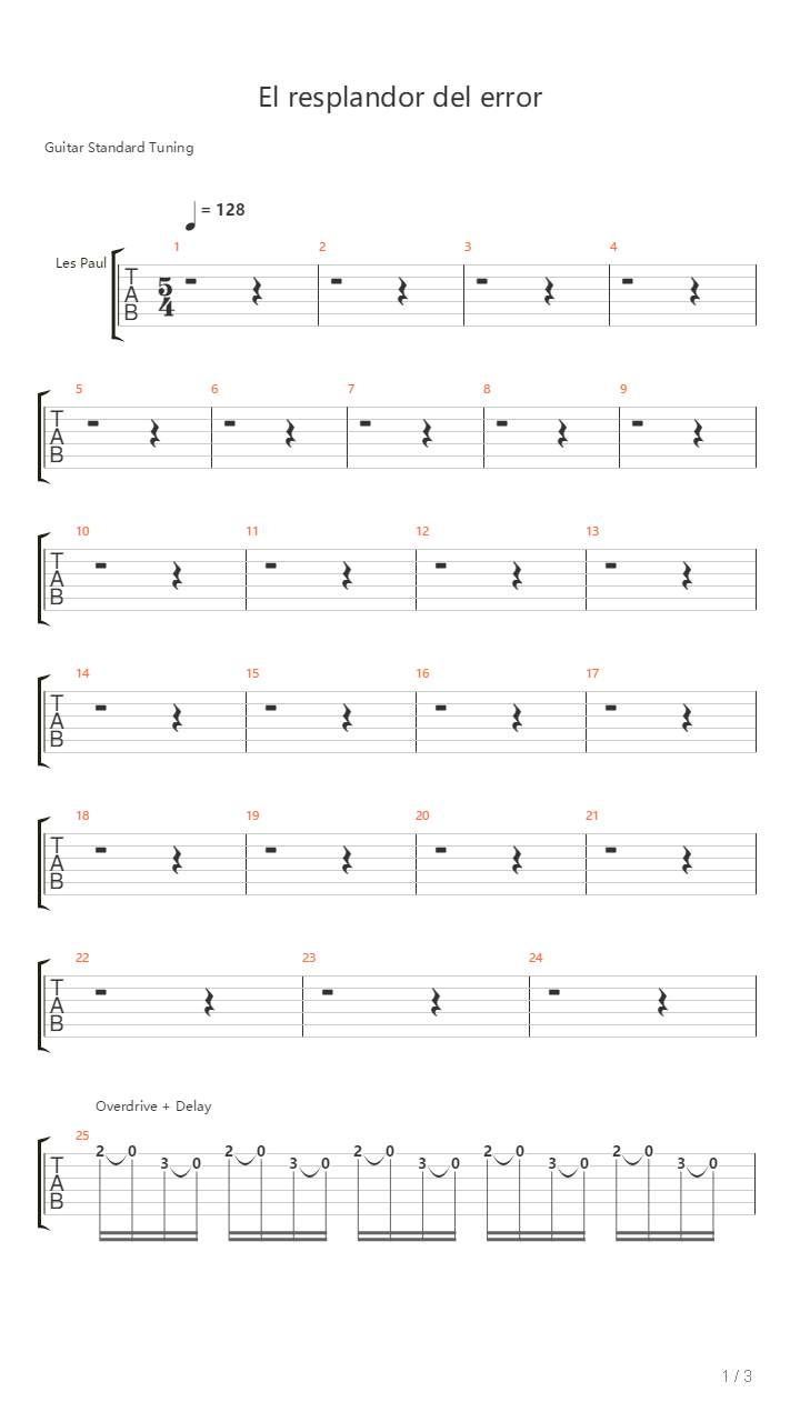El Resplandor Del Error吉他谱
