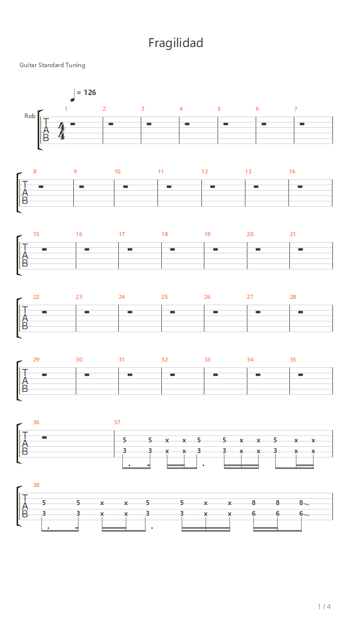 Fragilidad吉他谱