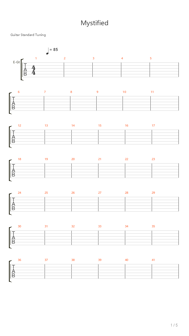 Mystified吉他谱