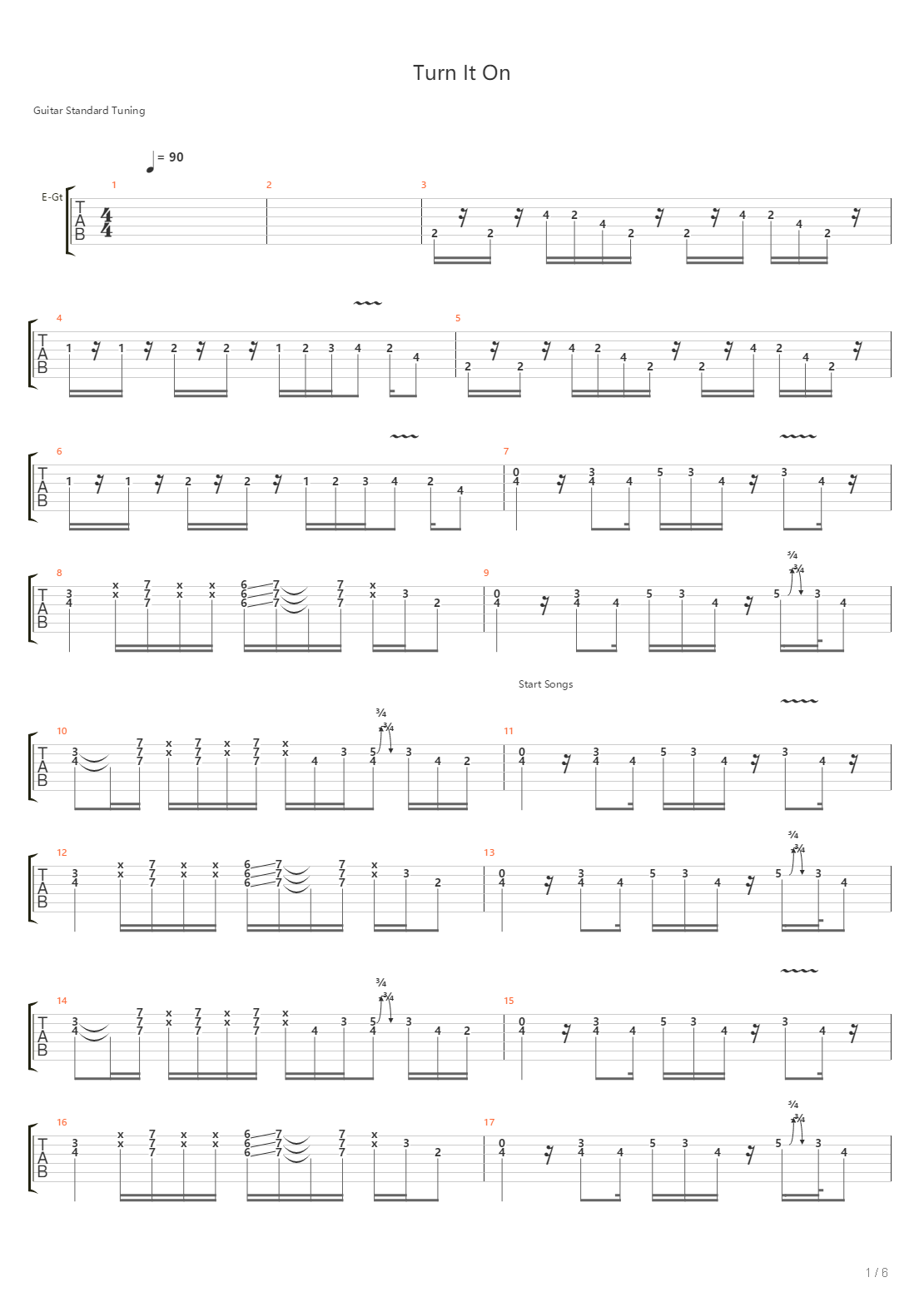 Turn It On吉他谱