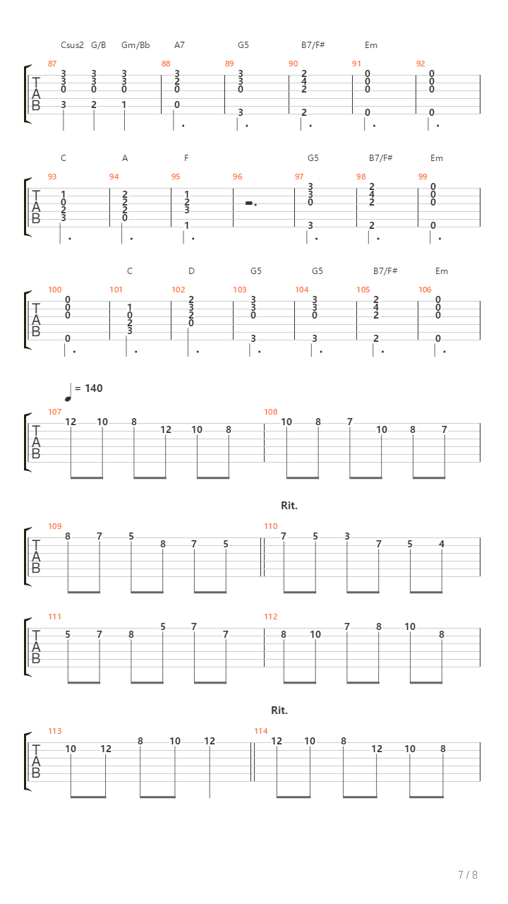 Belle吉他谱