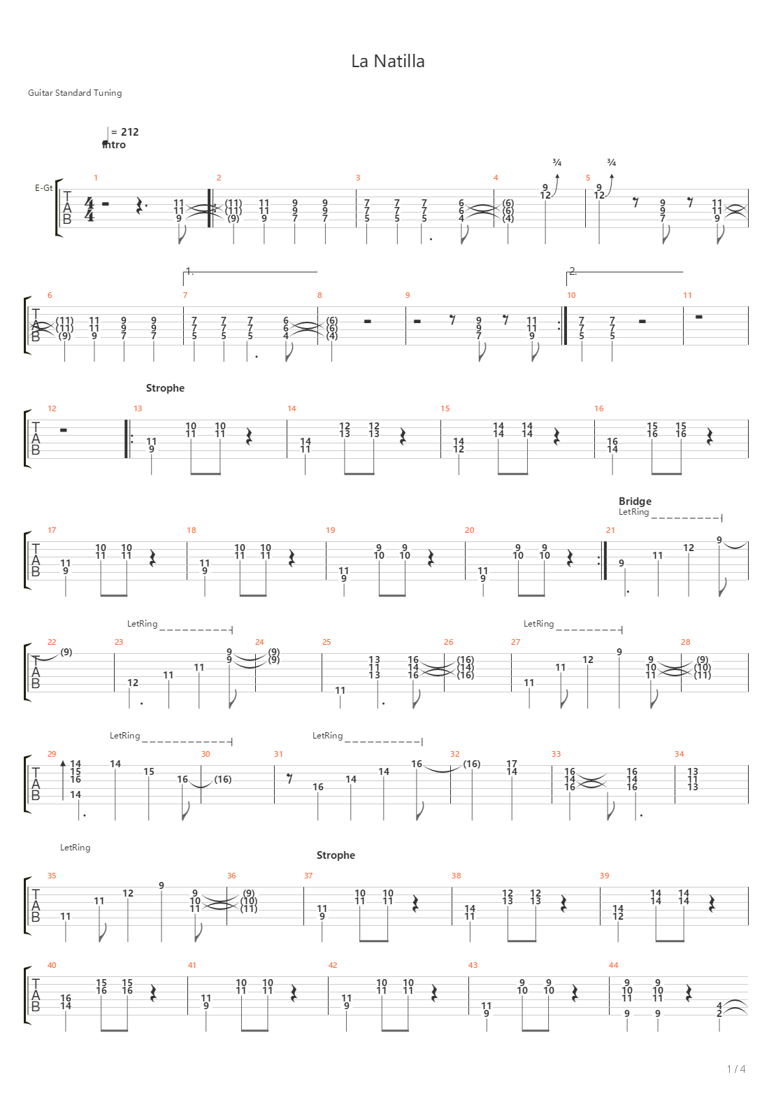 La Natilla吉他谱