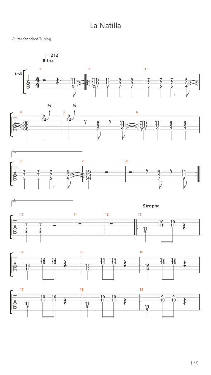 La Natilla吉他谱