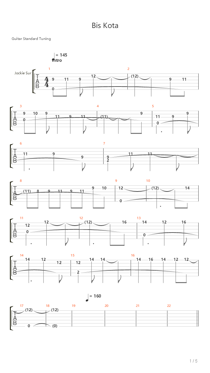 Bis Kota吉他谱