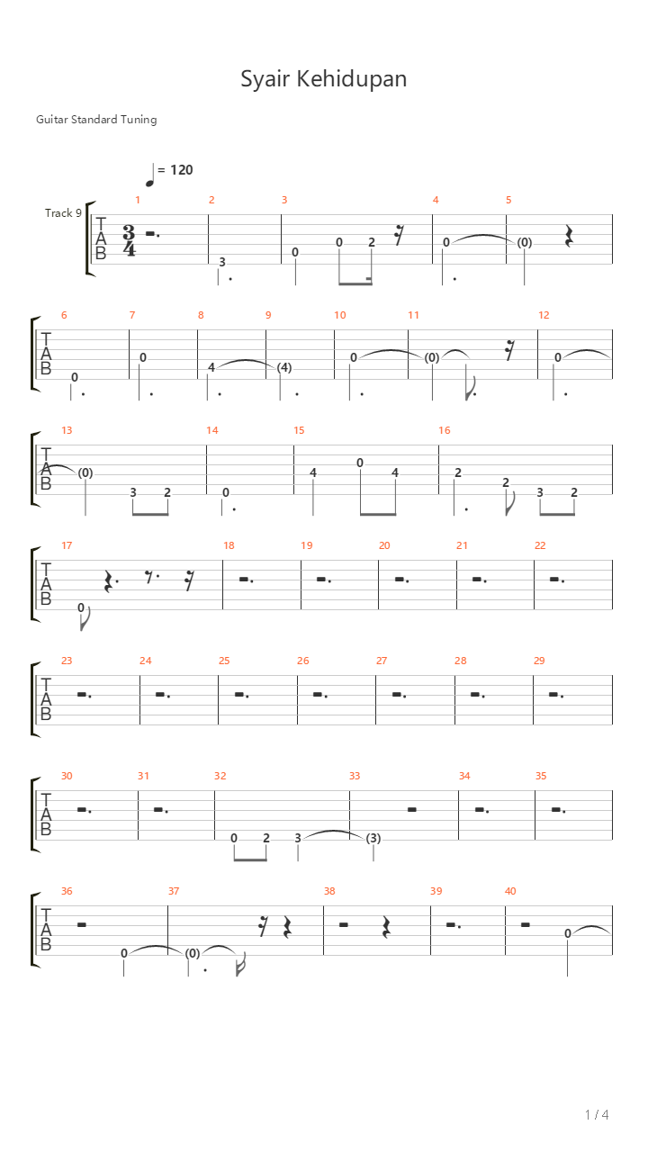 Syair Kehidupan吉他谱