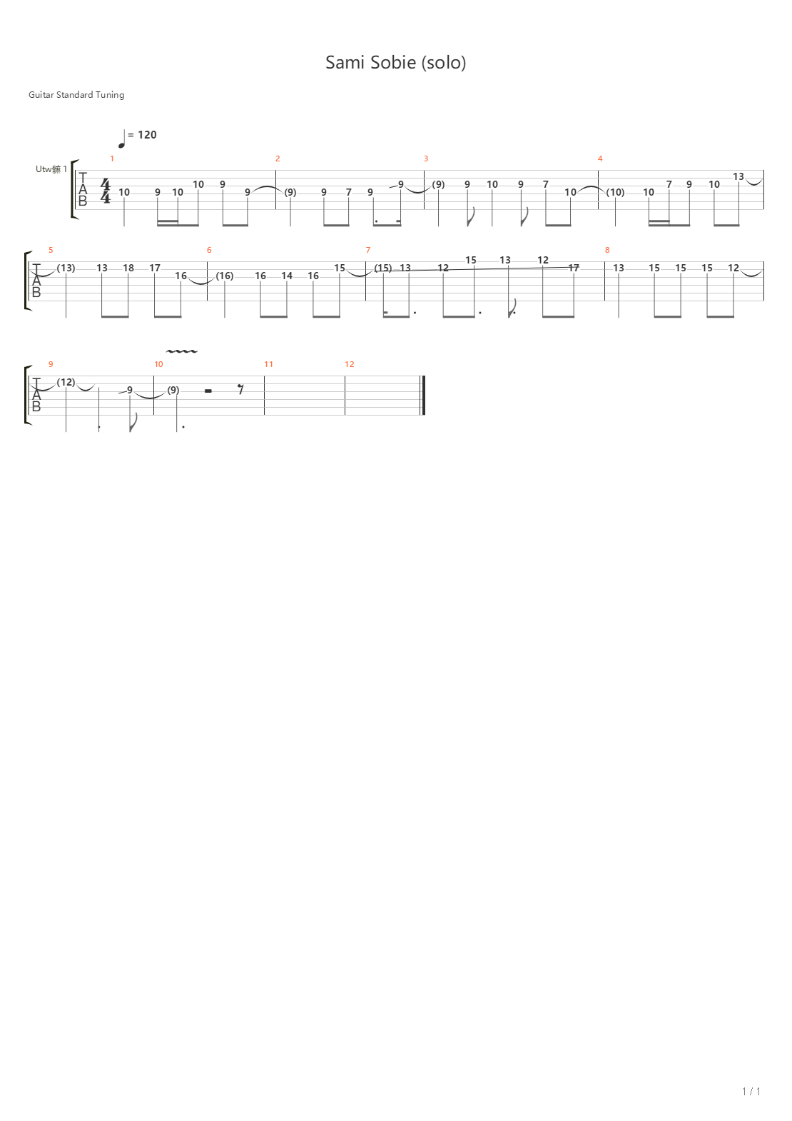 Sami Sobie吉他谱