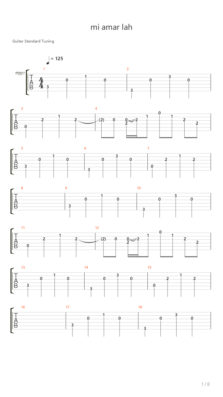 Kah Oti吉他谱