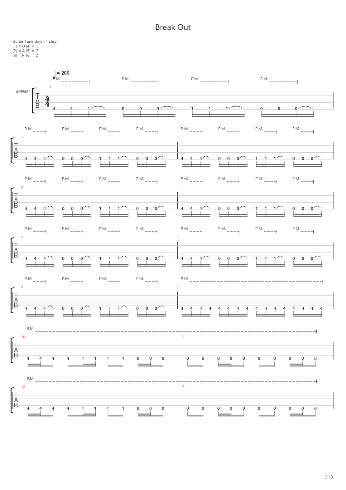 Break Out吉他谱