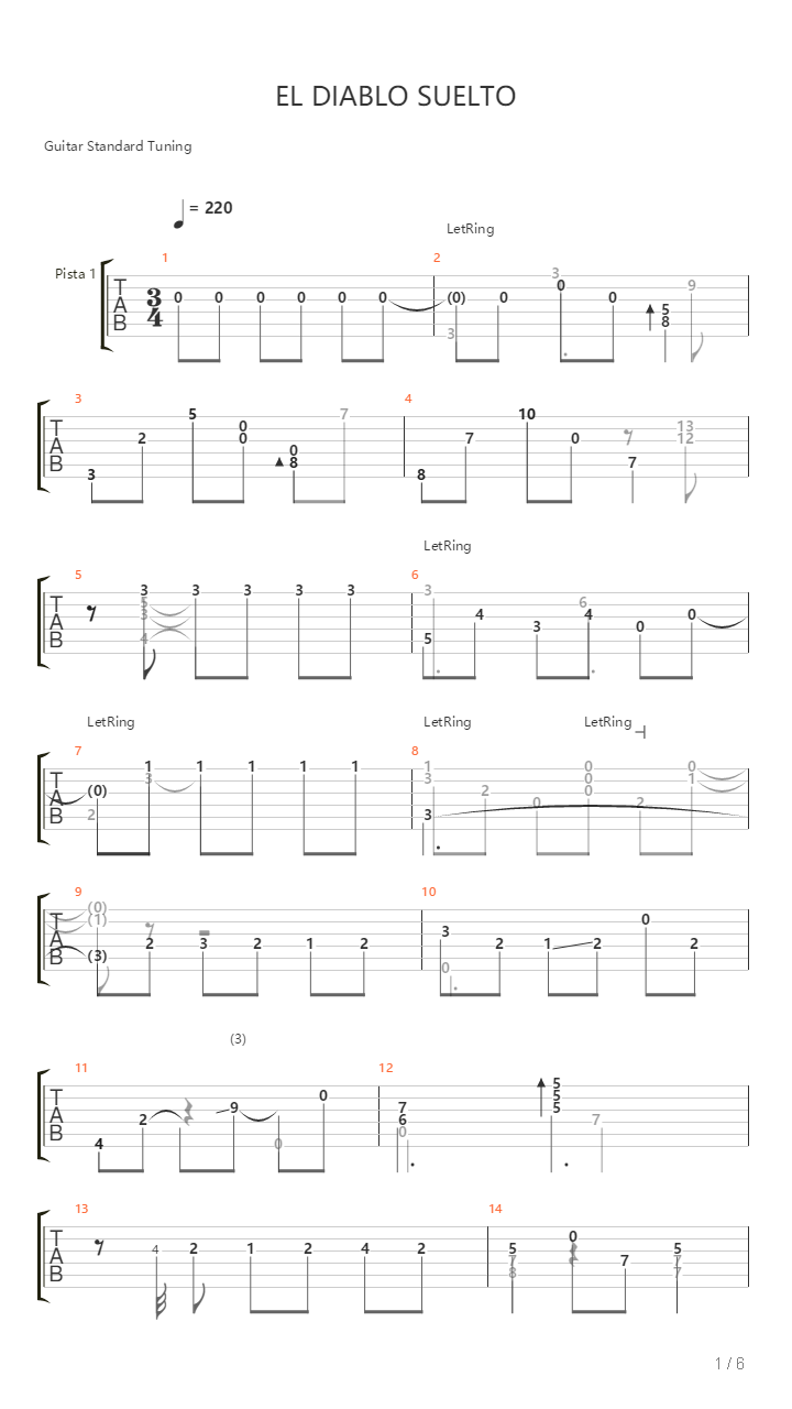 El Diablo Suelto吉他谱