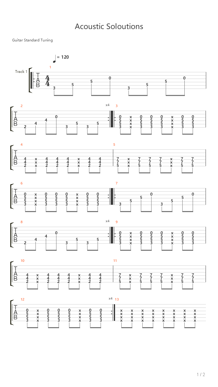 Acoustic Soloutions吉他谱