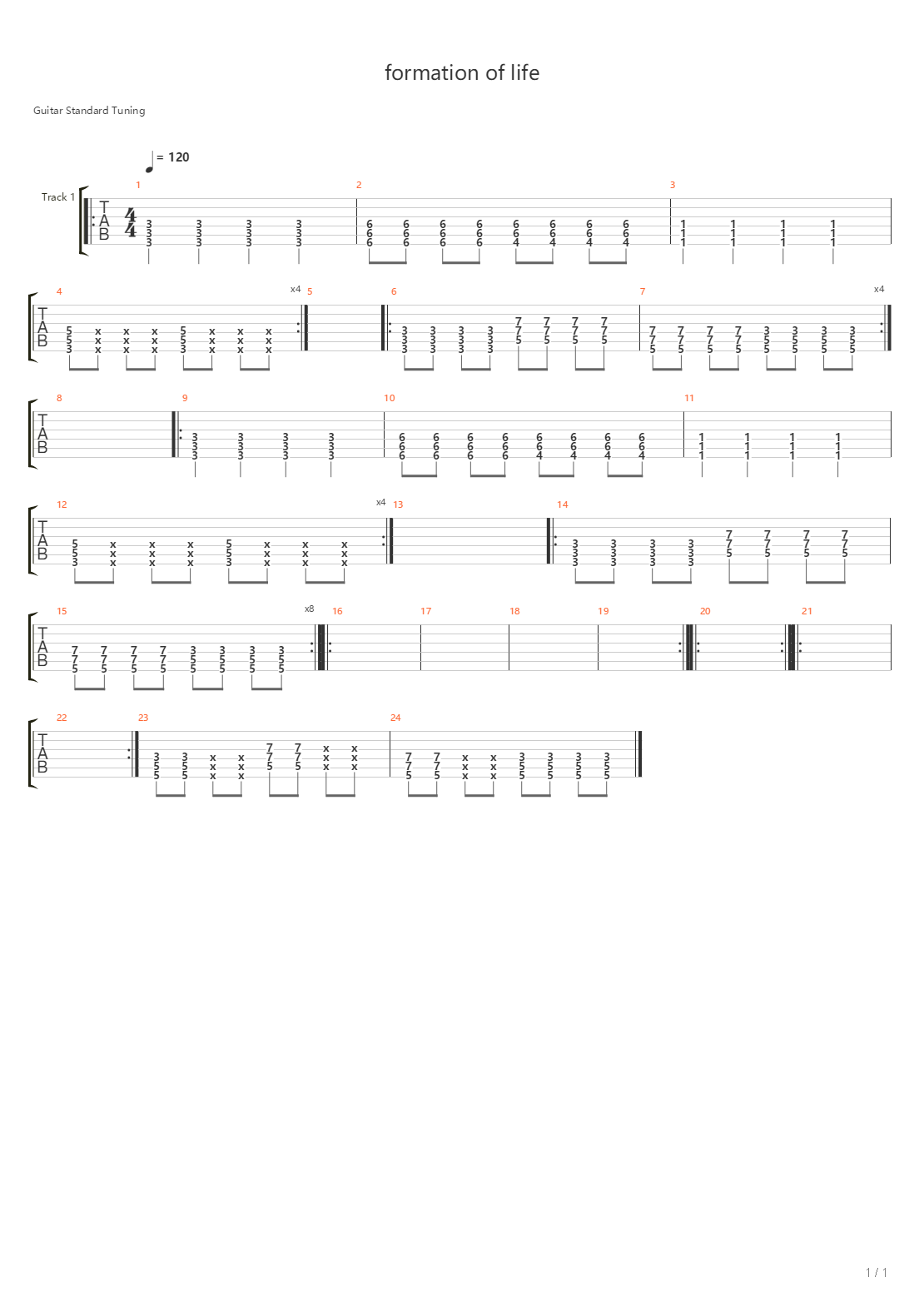 Formation Of Life吉他谱