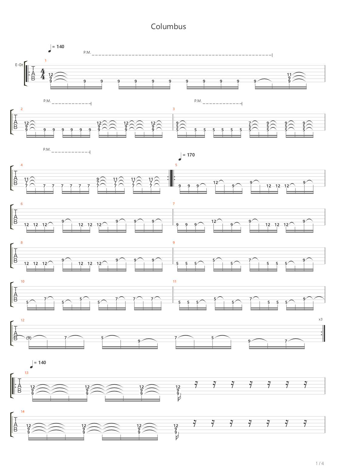 Columbus吉他谱