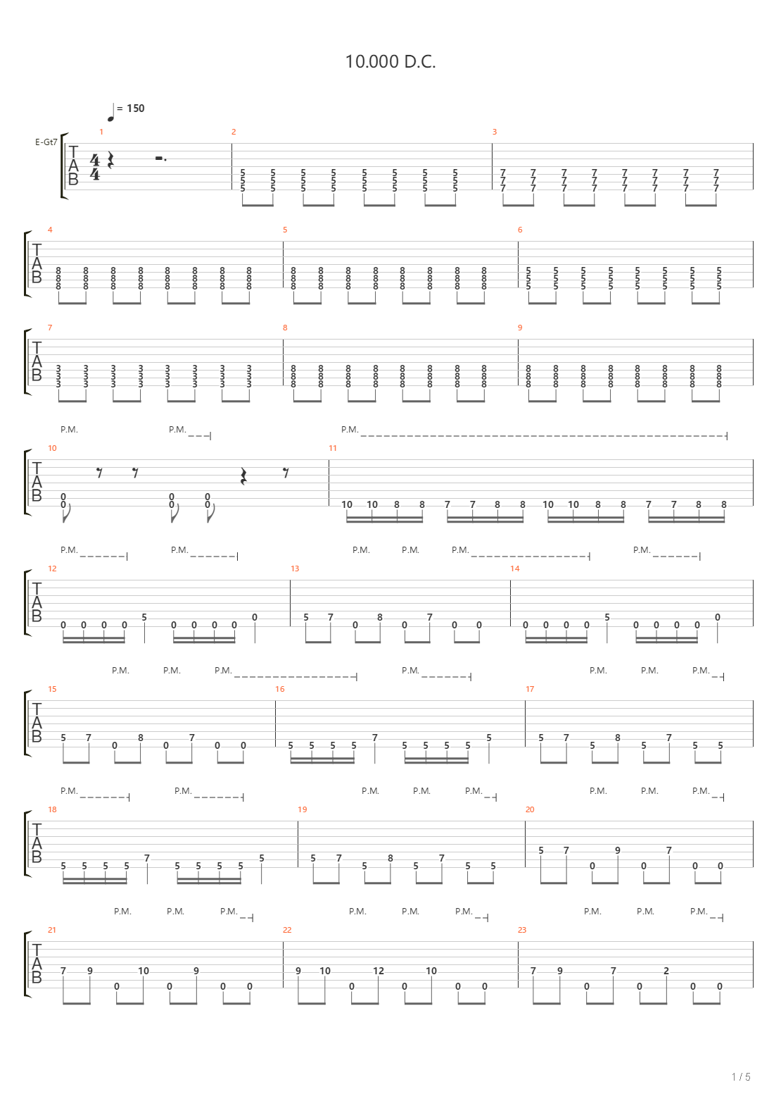 10000 Dc吉他谱