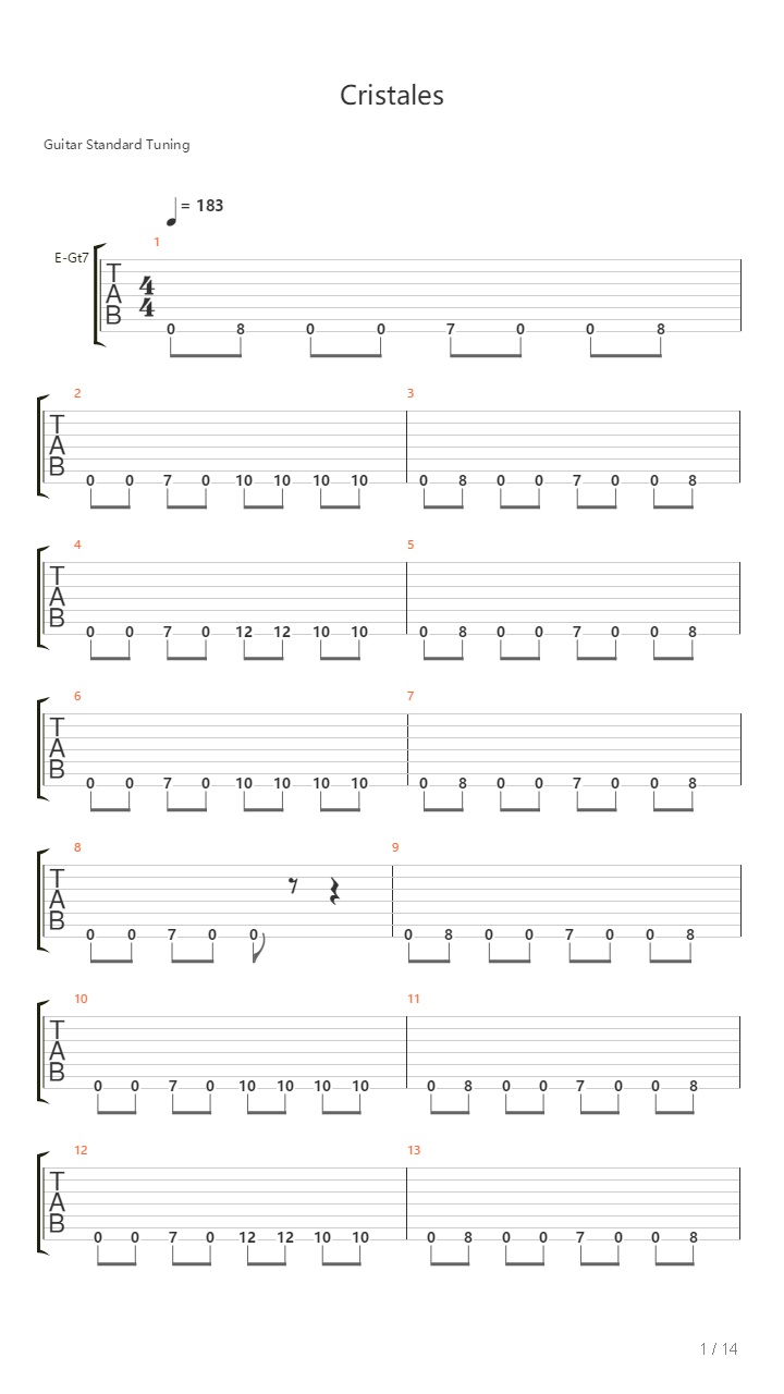 Cristales吉他谱