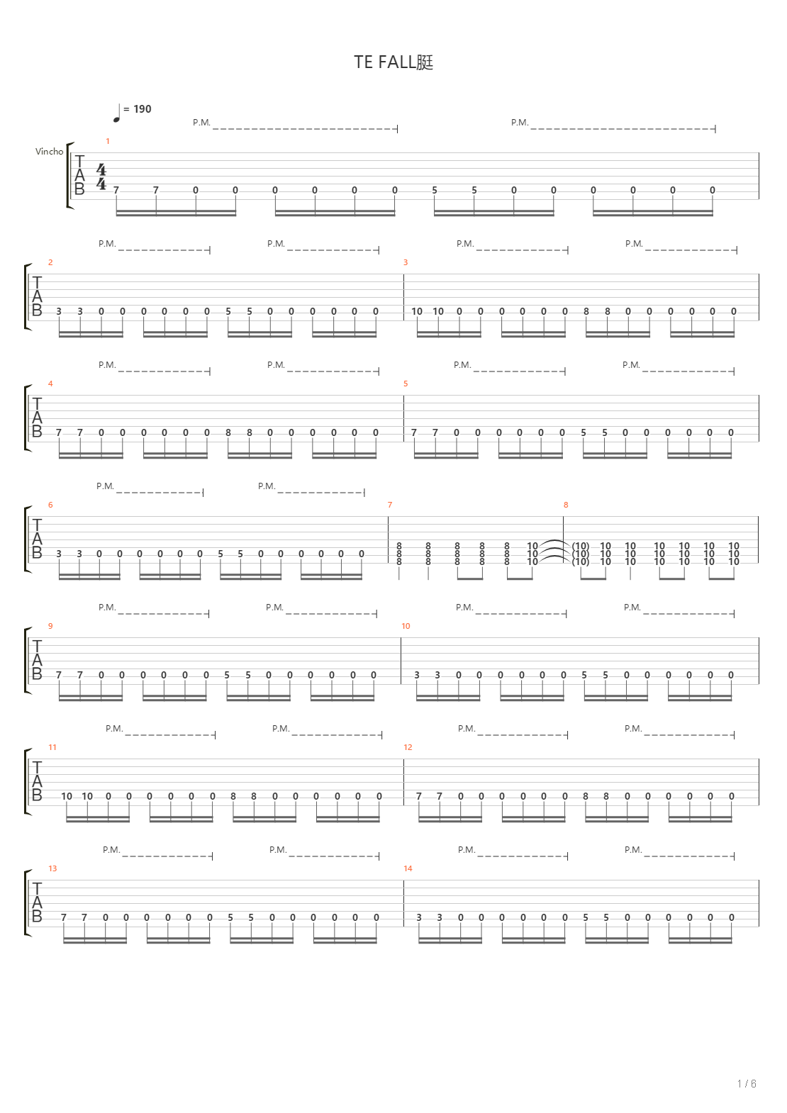 Te Falle吉他谱