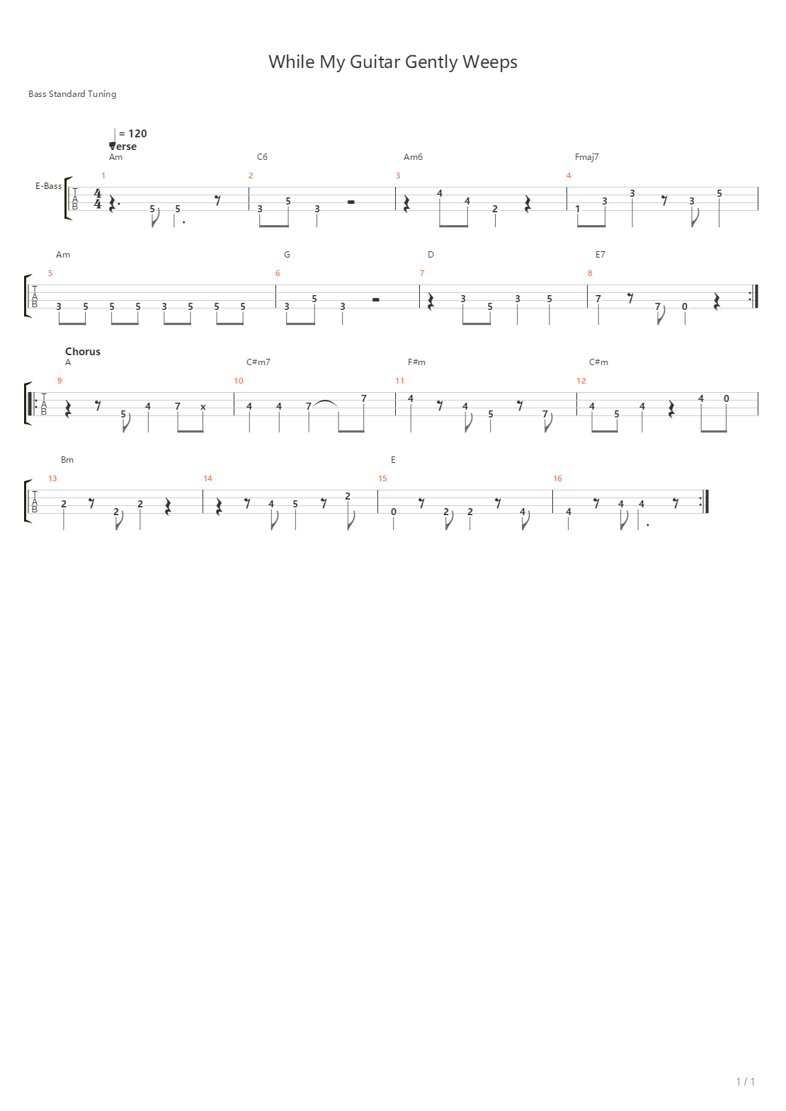 While My Guitar Gently Weeps吉他谱