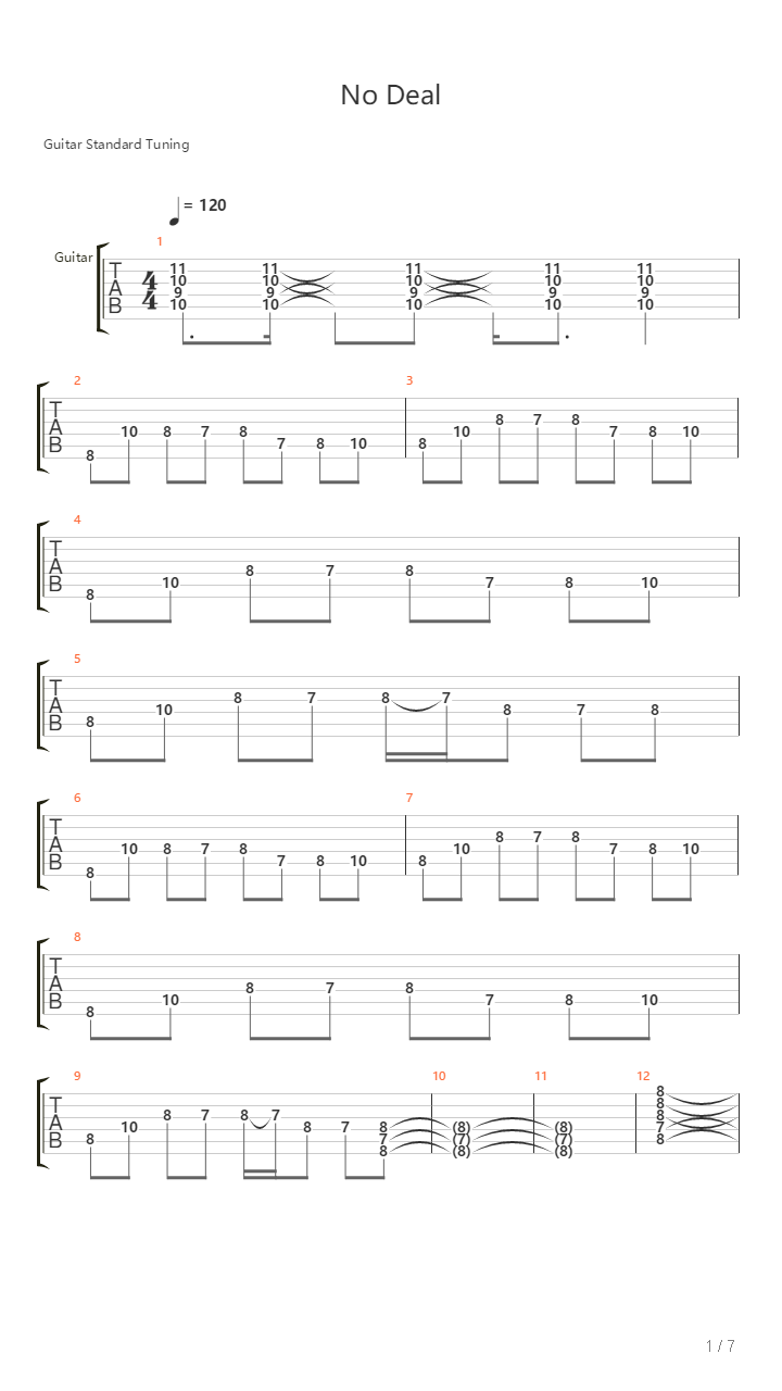 No Deal吉他谱