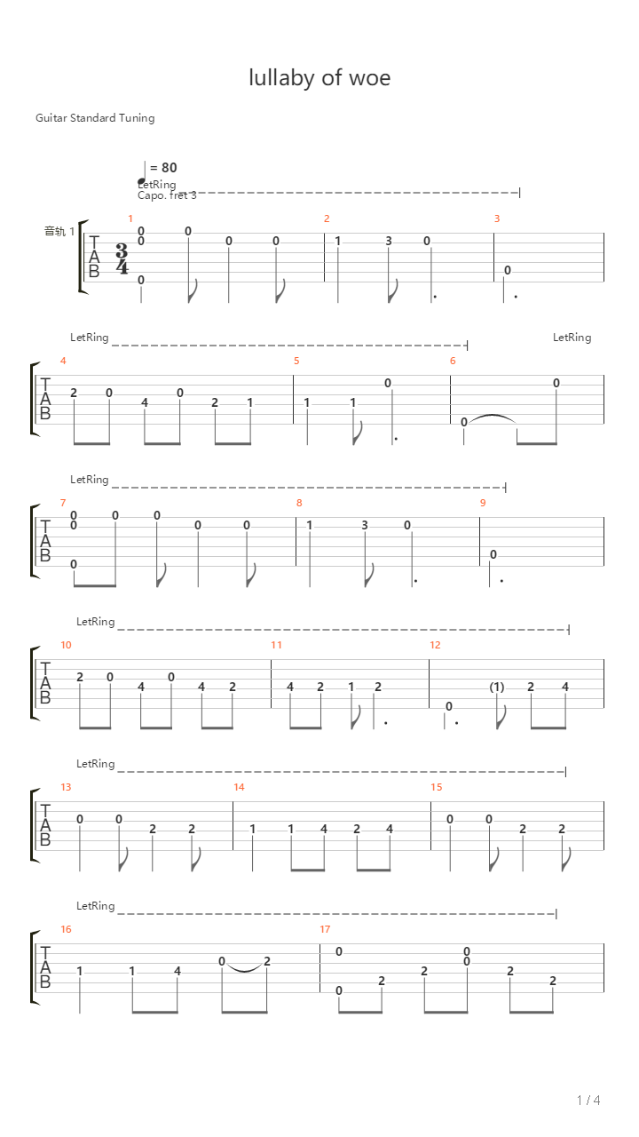 Lullaby of Woe吉他谱