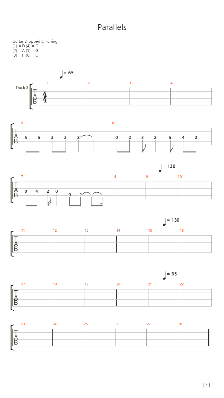 Parallels吉他谱