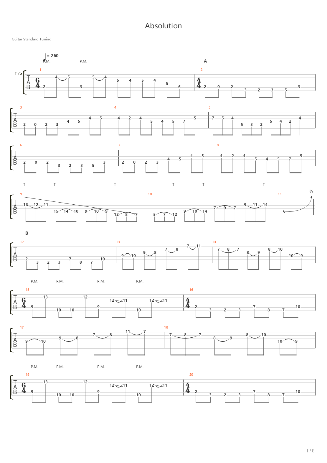 Absolution吉他谱