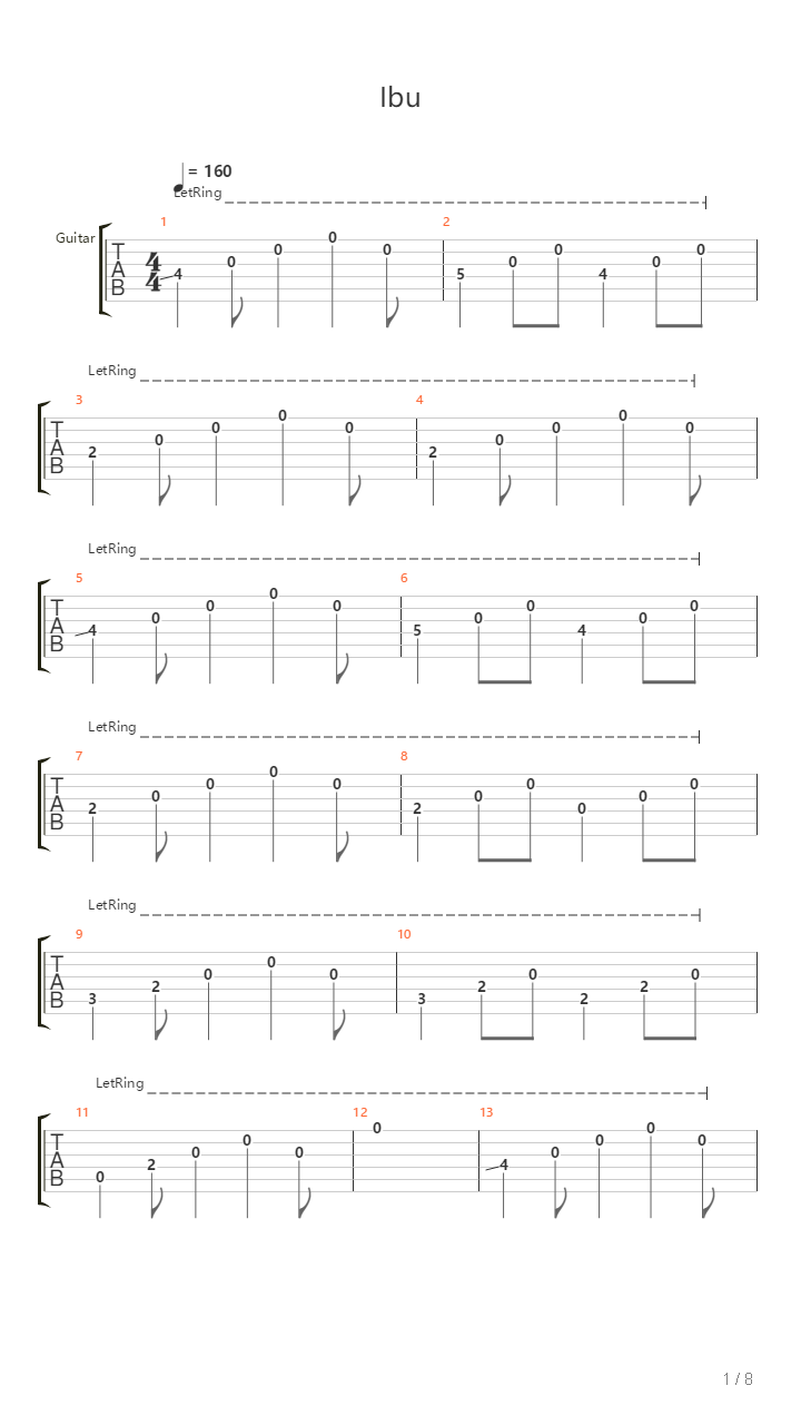 Ibu吉他谱