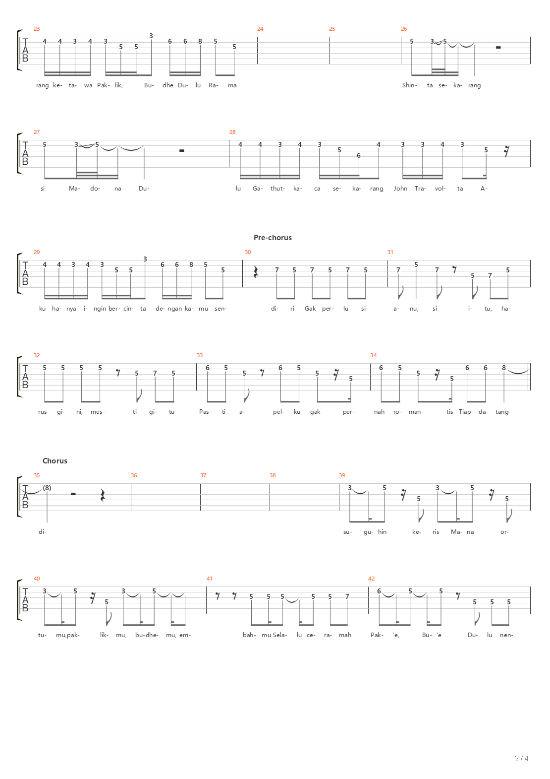 Ningrat吉他谱