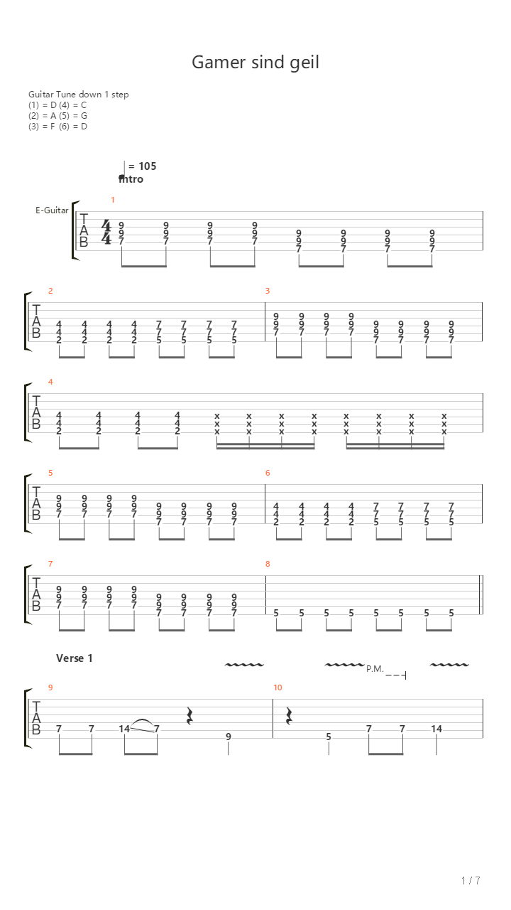 Gamer Sind Geil吉他谱