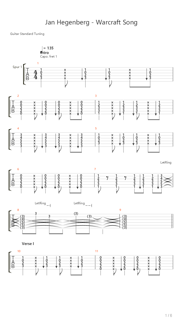 Warcraft Song吉他谱