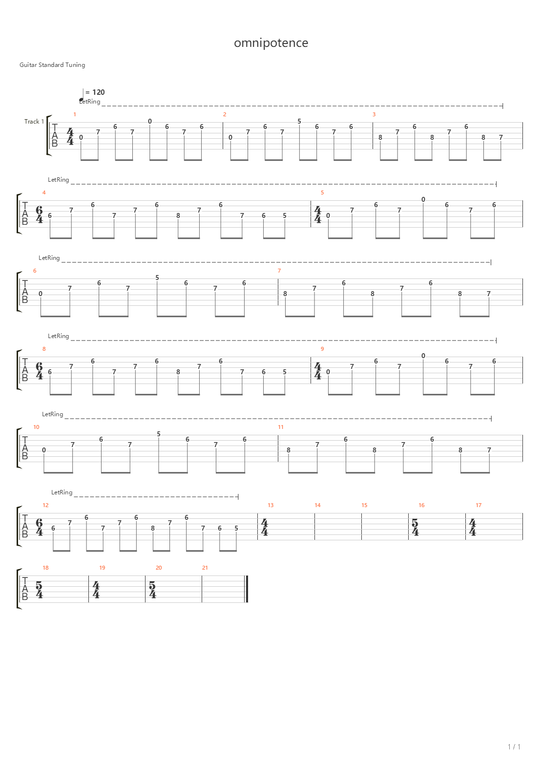 Osiris - The Omnipotence吉他谱