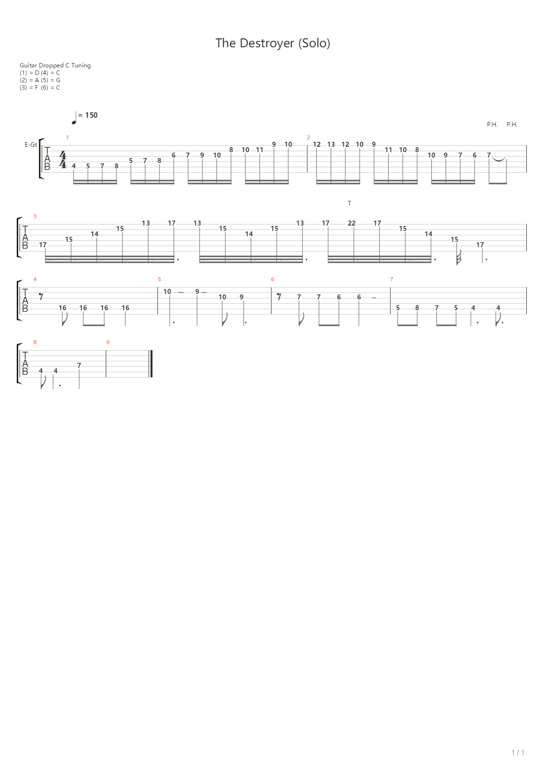 The Destroyer吉他谱